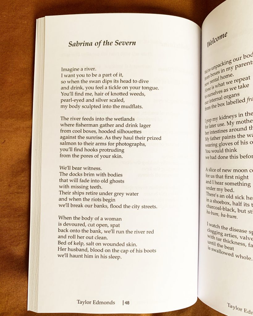 Sabrina of the Severn poem by Taylor Edmonds, published by Broken Sleep Books